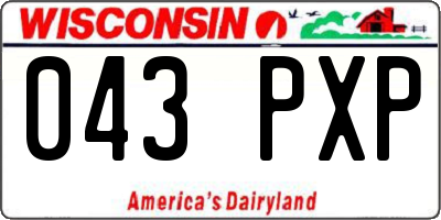WI license plate 043PXP