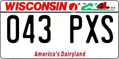WI license plate 043PXS