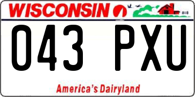 WI license plate 043PXU