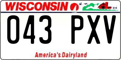 WI license plate 043PXV