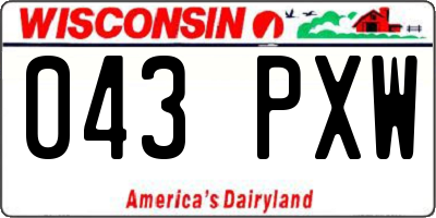 WI license plate 043PXW