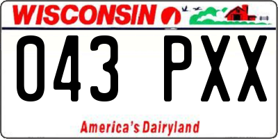 WI license plate 043PXX