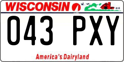 WI license plate 043PXY