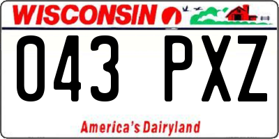 WI license plate 043PXZ
