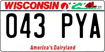 WI license plate 043PYA