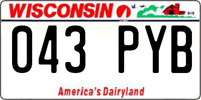 WI license plate 043PYB