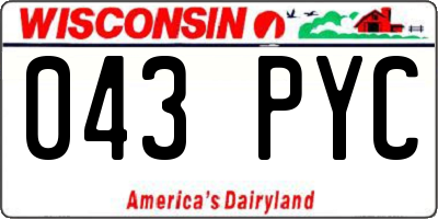 WI license plate 043PYC