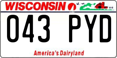WI license plate 043PYD