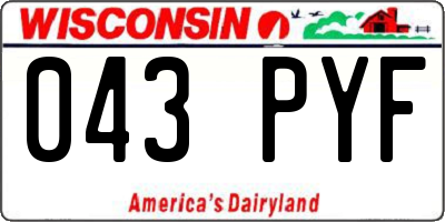 WI license plate 043PYF