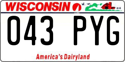 WI license plate 043PYG