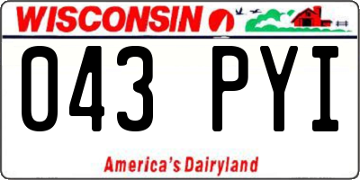 WI license plate 043PYI