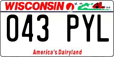 WI license plate 043PYL