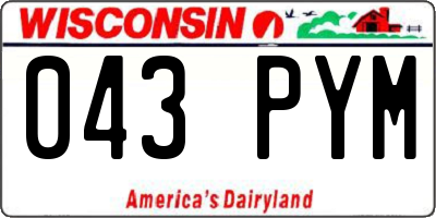 WI license plate 043PYM