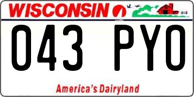 WI license plate 043PYO