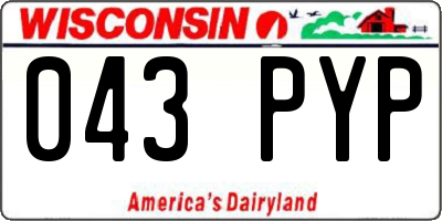 WI license plate 043PYP