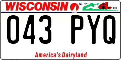 WI license plate 043PYQ