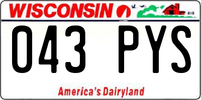 WI license plate 043PYS