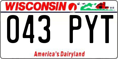 WI license plate 043PYT