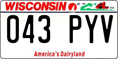 WI license plate 043PYV