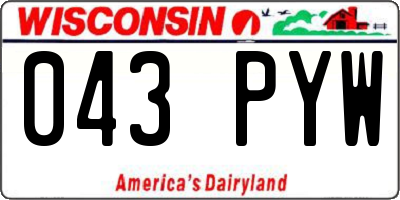WI license plate 043PYW