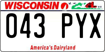 WI license plate 043PYX