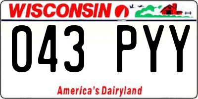 WI license plate 043PYY