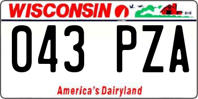 WI license plate 043PZA