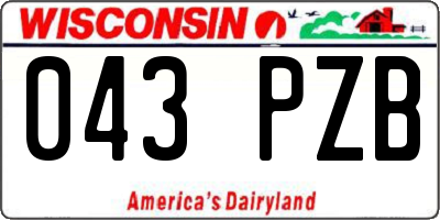 WI license plate 043PZB