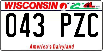 WI license plate 043PZC