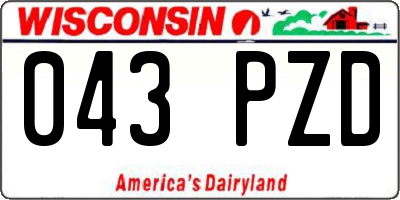 WI license plate 043PZD