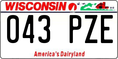 WI license plate 043PZE