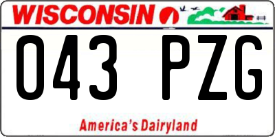 WI license plate 043PZG