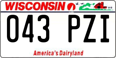WI license plate 043PZI
