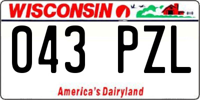 WI license plate 043PZL