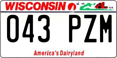 WI license plate 043PZM