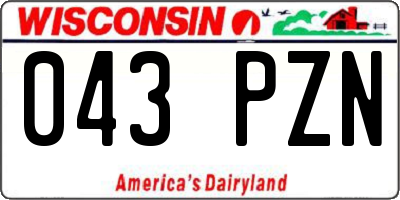 WI license plate 043PZN