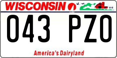 WI license plate 043PZO