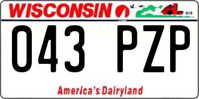 WI license plate 043PZP