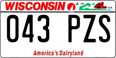 WI license plate 043PZS