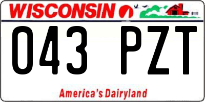 WI license plate 043PZT