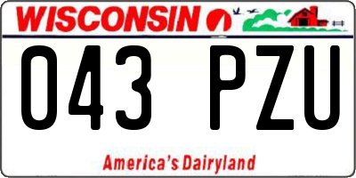 WI license plate 043PZU