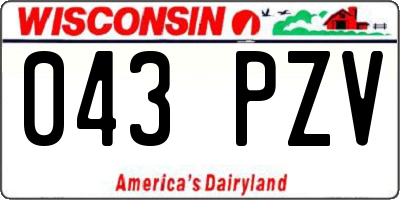 WI license plate 043PZV