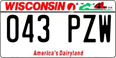 WI license plate 043PZW