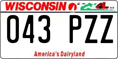 WI license plate 043PZZ