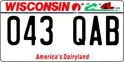 WI license plate 043QAB