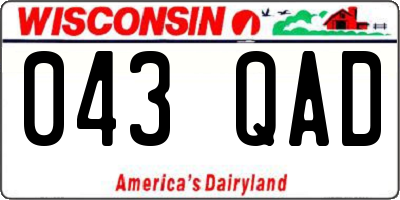 WI license plate 043QAD