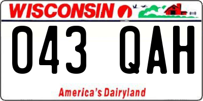 WI license plate 043QAH