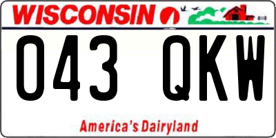 WI license plate 043QKW