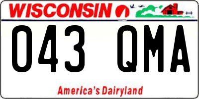 WI license plate 043QMA