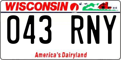 WI license plate 043RNY